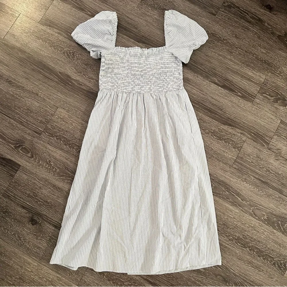 J. Crew Short-sleeve smocked dress in stripe